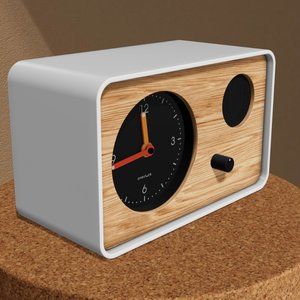 ONE CLOCK White + Oak Clock NWT